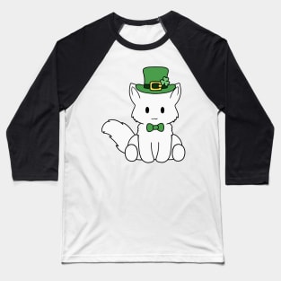 St Patrick Day White Fox Baseball T-Shirt